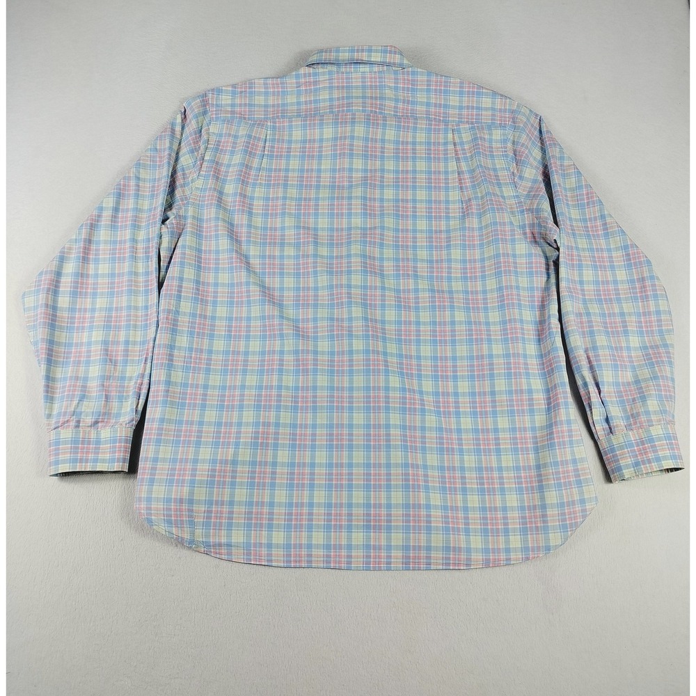 Vineyard Vines Shirt Mens Medium Blue Pink Plaid Button Down Whale Logo Cotton - Picture 2 of 10
